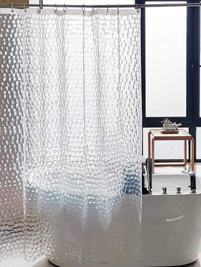 ستارة دش شفافة قطعة واحدة، ستارة فاصلة سميكة بأزرار للحمام ديكور المنزل، ديكور الخريف، اكسسوارات الحمام، عودة إلى المدرسة