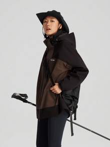 女士秋冬户外三合一外套 徒步登山保暖内衬 防刮耐磨 - 鏽棕色 - 查看 5
