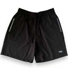 Men's Bermuda Shorts Gym Training Dry Fit Tac Tel Elastane Telinha - 黑色 - 查看 1