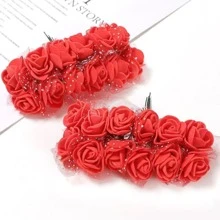 144 件蕾丝玫瑰泡沫花束，DIY 花环头饰装饰材料新娘礼盒配件 - 彩色 - 查看 16