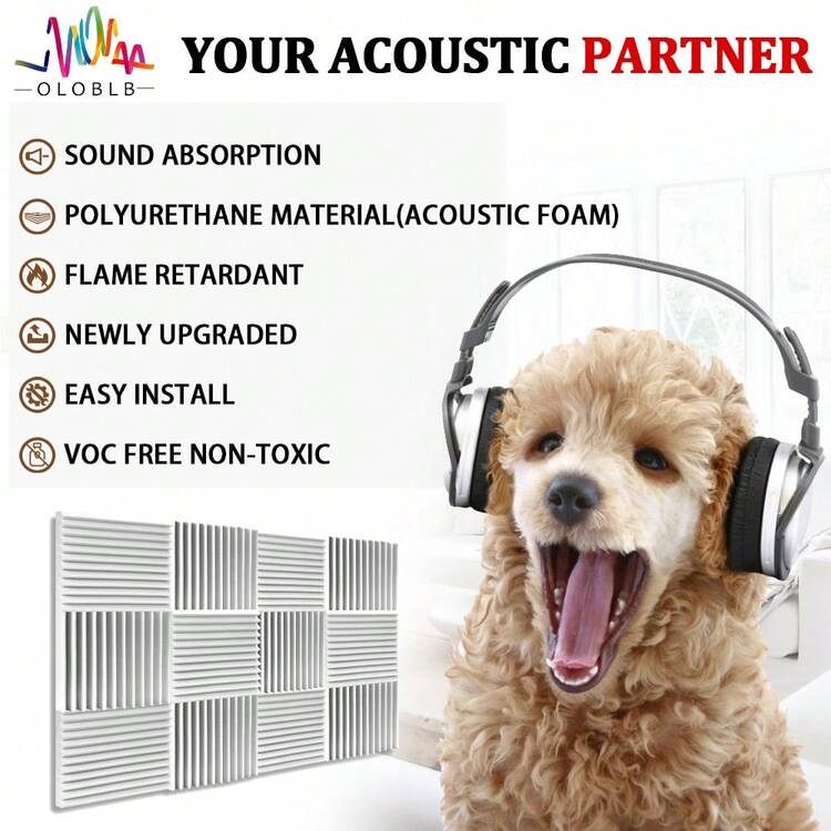 1Pc, 12Pcs, 12x12x1/12x12x2 Inch Tấm xốp cách âm Tấm tường cách âm Tấm đệm cách âm mật độ cao Tấm xốp xử lý âm thanh cho văn phòng tại nhà Phòng thu âm - Nhiều màu - Xem 5