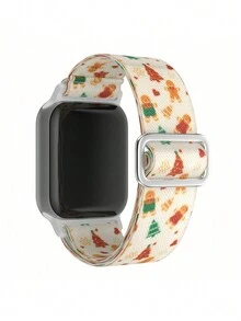 1 件男女通用时尚圣诞节新款圣诞树印花尼龙表带，兼容 38mm 40mm 41mm 45mm 44mm 42mm 46mm 49mm，Ultra 系列，Ultra 10 9 8 7 6 5 4 3 2 1 SE，舒适透气智能手表替换表带 - Starlight - 查看 4