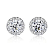 GGRUO S925 纯银莫桑石耳环，经典时尚圆形四爪 0.5 克拉钻石耳钉，附证书和测试笔 - 白色 - 查看 9