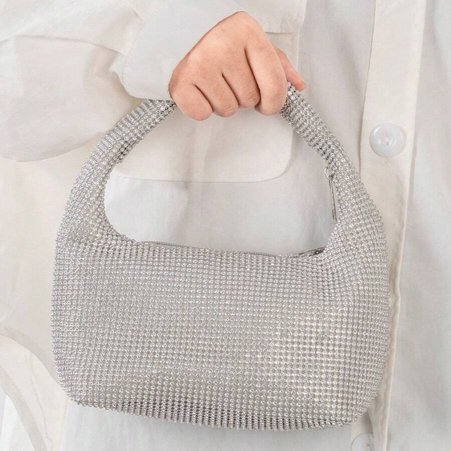 Crossbody Rhinestone crossbody bag moldura de festa simples diamante