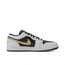 男款 Air Jordan 1 低帮篮球鞋，款式 553558-152 - 黑與白 - 查看 2