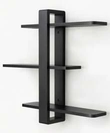 Black Floating Racks For Wall Mounted Shelving Unit All Pine Wood 3 Tier Large Shelf For Bedroom Living Room Office Bathroom Home Christmas Decor Storage Plant Photo Display 20in - 黑色 - 查看 6