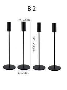 Europejski Retro Czarny Metalowy Świecznik Zestaw 6, Odpowiedni Na Wesela, Przyjęcia, Romantyczne Kolacje, Festiwale, Boże Narodzenie, Bary, Przyjęcia, Dekoracje Domu Świeczniki