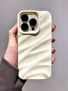 苹果 Y2K 3D 波浪丝绸纹理波纹艺术简约纯色亮面电镀防皱防震手机壳适用于 15/15 ProMax/15 Pro/15 Plus/11/12/13/14/16 ProMax/XS/XR/11 Pro/11 ProMax/12 Pro/12 ProMax/13 Pro/13 ProMax/7 Plus/14 Pro/14 ProMax/14 Plus/16 Pro/16 Plus/7 Plus/8 Plus/8/SE2 防水防摔防刮 - 米色 - 查看 4