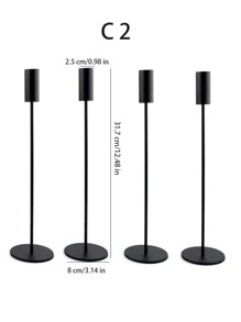 Europejski Retro Czarny Metalowy Świecznik Zestaw 6, Odpowiedni Na Wesela, Przyjęcia, Romantyczne Kolacje, Festiwale, Boże Narodzenie, Bary, Przyjęcia, Dekoracje Domu Świeczniki