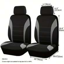 Housses de siège de voiture universelles pour sièges avant, en tissu polyester durable, installation facile, protection rembourée de mousse toutes saisons, convient à la plupart des véhicules (lot de 2)