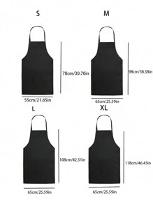 1pc Plastic Wash-Free Apron Home Kitchen Waterproof And Oil-Proof Cooking Waist Apron Fashionable Workwear For Catering Industry And Summer New Style,Kitchen,Bathroom,Home,Household Suppliers - Black - View 2