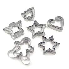 18 件/套，圣诞饼干切割模具套装，不锈钢模具，圣诞面包切割，圣诞雪花/姜饼人/天使/心形/五角星/圣诞树，家庭烘焙模具，厨房小工具，实惠商品。圣诞礼物圣诞快乐平安夜圣诞派对 - 銀色 - 查看 8