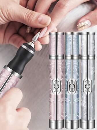 Electric Nail Drill File, USB Rechargeable Electric Nail Drill Machine For Acrylic Nail Kit, Portable Cordless Electric Nail File Efile Polishing Tools Manicure Pedicure Set With Nail Drill Bits