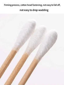 10 paquets de 100 pièces de tampons de nettoyage à double extrémité, bâtonnets en bois, boules-cotons de maquillage, boules, cure-oreilles