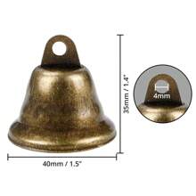 10Pcs Vintage Bronze Craft Jingle Bells - 40 X 35mm - Mini Hanging Bells For DIY Crafts, Decorations, Christmas, Weddings, Jewellery, Wind Chimes And Dog Potty Training/Housebreaking,Christmas