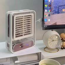 Mini Air Conditioner Cooler Fan Humidifier Portable Usb With Led - 藍色的 - 查看 7