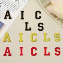 3/26 件 A-Z 3.15 英寸雪尼尔刺绣字母、熨烫补丁、缝制/熨烫装饰数字徽章、服装配饰（用于衣服、夹克、帽子、书籍、背包）、DIY 刺绣补丁 - 彩色 - 查看 3