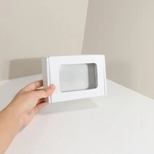 10 piezas Cajas de cartón blancas con ventana, cajas de embalaje con ventana transparente, materiales de embalaje, cajas de regalo, cajas de cartón corrugado, cajas postales, de vuelta a la escuela Día de San Valentín - Blanco - Ver 12