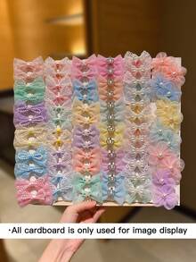 12/24/36 件女孩彩色蝴蝶结发夹和发饰 - 彩色 - 查看 2