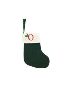 1 pièce Bas de Noël tricoté avec lettres, rouge, blanc et vert 3 couleurs, comprend 26 lettres anglaises. Peut être utilisé comme décoration de fête à la maison, ornement à accrocher au sapin de Noël ou au chevet, petit cadeau pour fête des fêtes, décoration d'Halloween - Multicolore - Voir 79