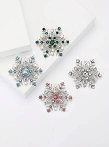 Christmas Rhinestone Snowflake Brooches For Women Unisex Beautiful Pins Multi-Color Available Casual Party Accessories Gifts