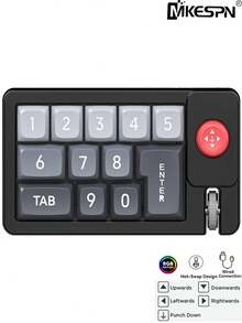 MKESPN Portable Mechanical Wired Keyboard With Joystick Full Hot Swappable Keys RGB Backlight USB-C Wired 12 Keys Programmable Gaming Keyboard For WinXP/7/8/10/ - Multicolor - View 4