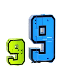 Kids Boys/Girls Digit Puzzle Assembly Digit Learning Combination Intellectual Parent-Child Interactive Changeable Cars Toy (Random Style & Color) - Multicolor - View 5