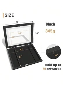1 khung ảnh gỗ cho trẻ em kích thước 6x8"(15,2x20,3cm), khung từ tính trong suốt gắn tường để lưu trữ và trưng bày các tác phẩm nghệ thuật, bản vẽ, giải thưởng và chứng chỉ của trẻ em - màu đen - Xem 3