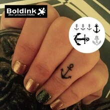 Boldink 非永久性纹身技术 - 锚式设计，自然逼真的纹身效果，防水易用，持续 1-2 周，有趣的纹身体验，无残忍的纹身贴纸 - 黑色 - 查看 4