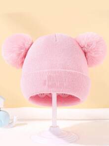 (Custom Made) 1pc Personalized Embroidered Elastic Knit Beanie Hat, Suitable For Daily Wear, 2-7Y Back To School Winter Gift Ideas Boy Girl Valentine's Day - Multicolor - View 8