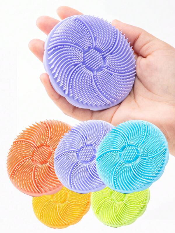 WANMEI Flowers Soft Silicone Body Exfoliating Brush,Soft Silicone Body Cleansing,Gentle Exfoliation & Massage For Deep Clean, Handheld Shower Cleaning Brush Facial Cleansing Tools 1pc Body Shower Scrubber Exfoliating Brush Face Cleansing Brush Blackhead Remover Soft Bristle Cleaning Brush Manual Massage Face Cleansing Brush