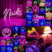 1 件霓虹灯木制工艺猫爪墙壁装饰灯,尺寸 9.44x8.66 英寸/24x22 厘米,由电池或 USB 供电,LED 氛围灯适用于卧室、宿舍、露台、酒吧、生日、圣诞节、节日装饰 - 白色 - 查看 4