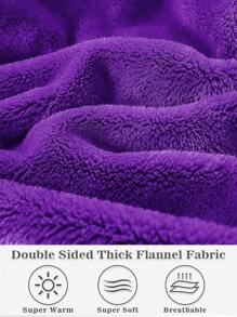 1 Pcs Wearable Blanket Sweatshirt For Women And Men, Warm And Cozy Oversized Blanket Hoodie, Thick Flannel Blanket With Full Zipper And Giant Pocket, Birthday Gifts For Women, Sister, Teen Girl Gifts - Zip Dark Purple - View 4