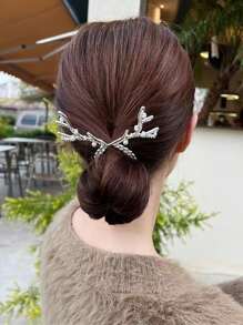 1 pieza Pinza de pelo con forma de garra de reno brillante con agarre fuerte, adecuada para cabello grueso, accesorios de pelo con borlas navideñas, decoración de pelo para cumpleaños, Navidad, fiestas, decoración del hogar, decoraciones navideñas, decoración de habitación de invierno