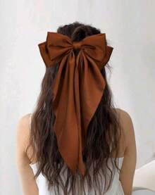 12 piezas Clip de pelo con lazo de cinta de color aleatorio, clip de pelo con lazo de cola extra grande de satén, ornamento de pelo con lazo lindo para mujeres y niñas