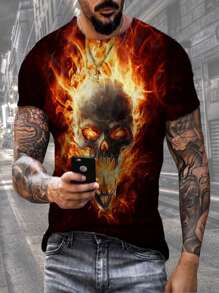 Playera Hombre Halloween Películas De Terror Camiseta Moda - Blanco - Ver 7