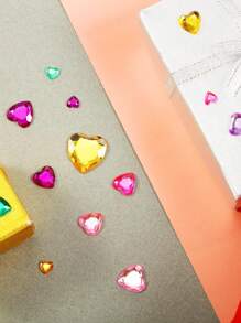 500pcs Acrylic Heart-Shaped Crystal Rhinestone 18mm/12mm/10mm/6mm Multi-Color For Christmas, Valentine's Day, Wedding Decor, DIY Jewelry Making - Multicolor - View 5