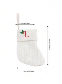 1 pièce Bas de Noël tricoté avec lettres, rouge, blanc et vert 3 couleurs, comprend 26 lettres anglaises. Peut être utilisé comme décoration de fête à la maison, ornement à accrocher au sapin de Noël ou au chevet, petit cadeau pour fête des fêtes, décoration d'Halloween - Multicolore - Voir 71
