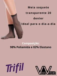 Kit 6 Pairs Of Thin Sock Trifil Thread 20 - màu đen - Xem 2