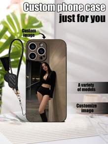 1 个黑色 TPU 可定制图形防摔手机壳和 1 个黑色心形手链，兼容 iPhone、三星、OPPO 等安卓智能手机。 - 黑色 - 查看 1