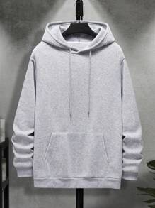 Custom Graphic Print Pocket Decorated Long Sleeve Hooded Funny Sweatshirt For Plus Size Men