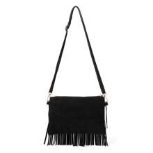 2025 Hot European And American Fashion Tassel Bolsa de Ombro Feminina Bolsa de Ombro Casual com Franja, Preto e Marrom
