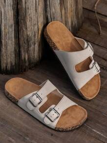 Men's Casual Simple Slip On Strap Slide Sandals, Suitable For Teen Summer Casual, Outdoor Athletic, Vacation Travel, Graduation Gifts, Or Birthday Dress Accessories