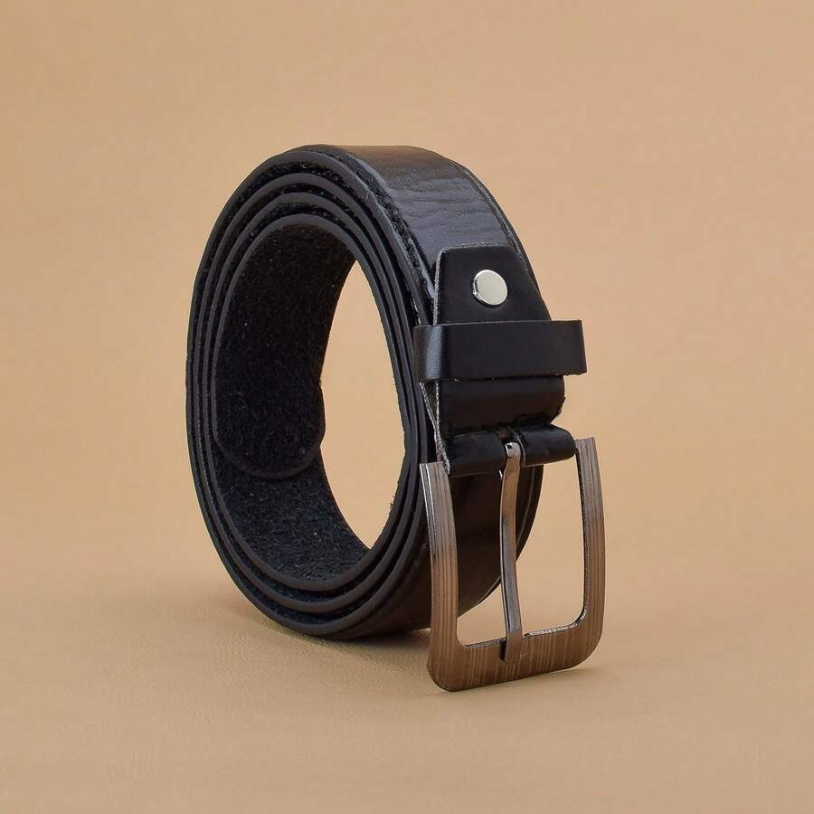 100% Natural Genuine Leather Belt For Men's Formal Wear - 黑色 - 查看 1