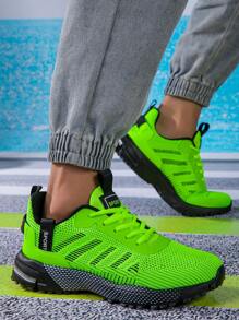 男士时尚休闲运动鞋，简约跑鞋 - 綠色 - 查看 5