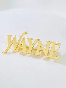 1pc Customized Stainless Steel Name Badge/Brooch, Personalized Jewelry Gift Suitable For Boy And Girlback To School Winter Gift Ideas Boy Girl Valentine's Day