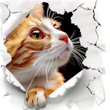 4-In-1 Cartoon Cat Stickers TPU Material Multilayer Colorful Composite Printing, Suitable For Car, Motorcycle, Helmet, Home Window, Laptop, Cute Animation