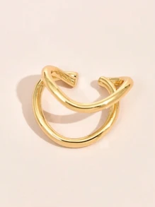 1pc Ear Cartilage Clip, One Piece Personalized Earring Design, Fashion Accessory For Women - Gold - View 3