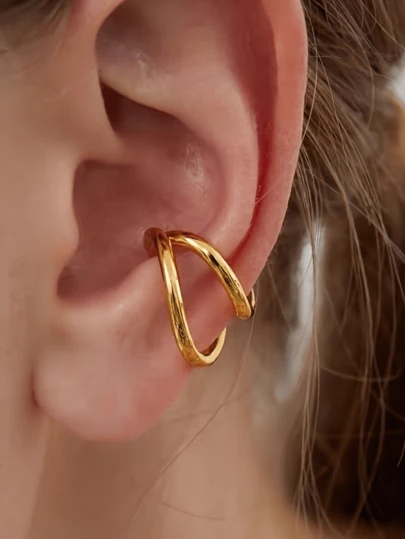 1 件耳软骨夹，一体式个性化耳环设计，女士时尚配饰