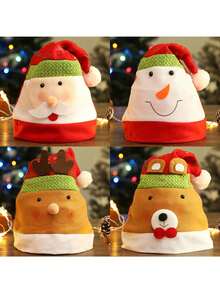 圣诞帽 圣诞老人无纺布帽子 聚会派对表演装饰装扮帽子 - 彩色 - 查看 1